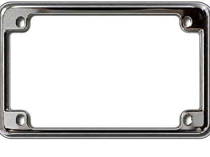 Blank motorcycle plate with realistic silver frame